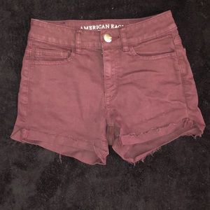 Maroon Women’s Hi-Rise American Eagle Shorts